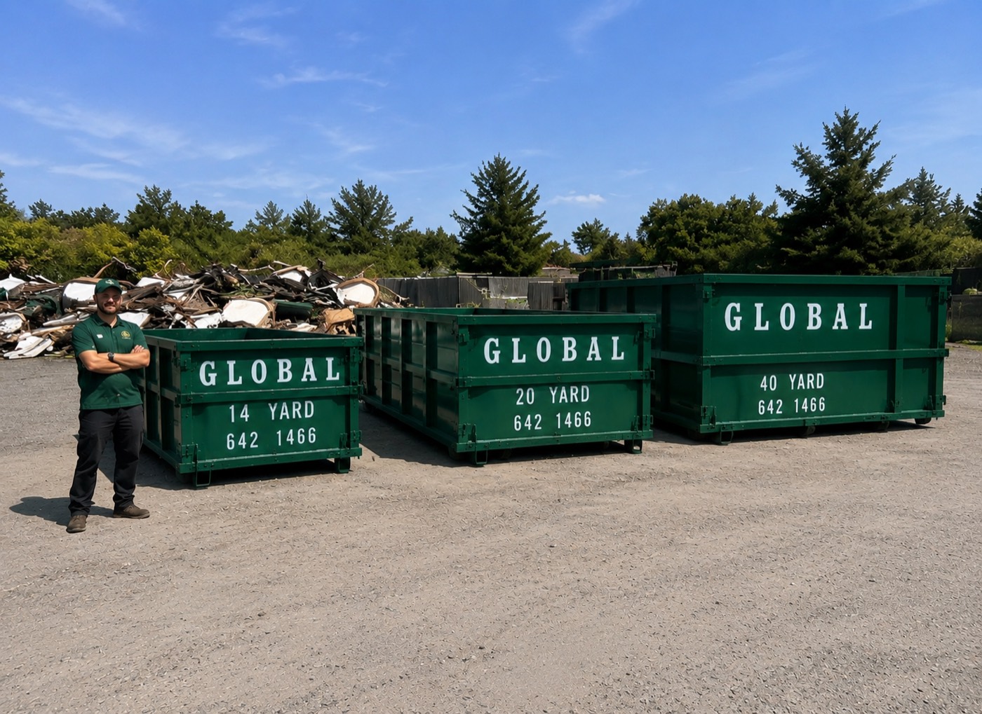 Global Waste Removal 14 yard, 20 yard, and 40 yard bin rentals across the GTA
