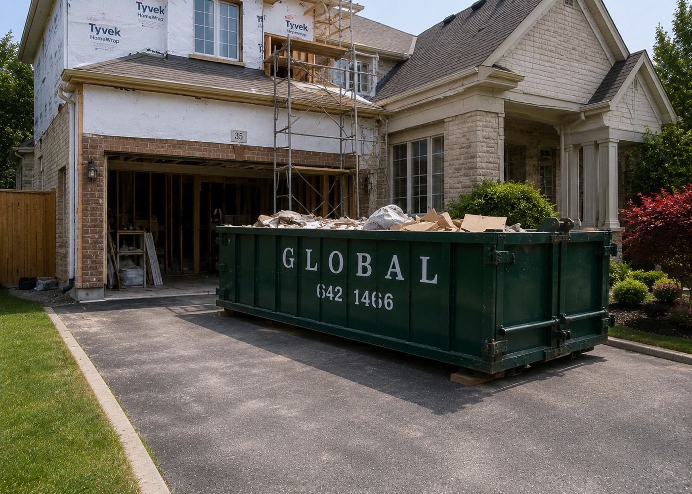 Global Waste Removal renovation bin rental for construction debris